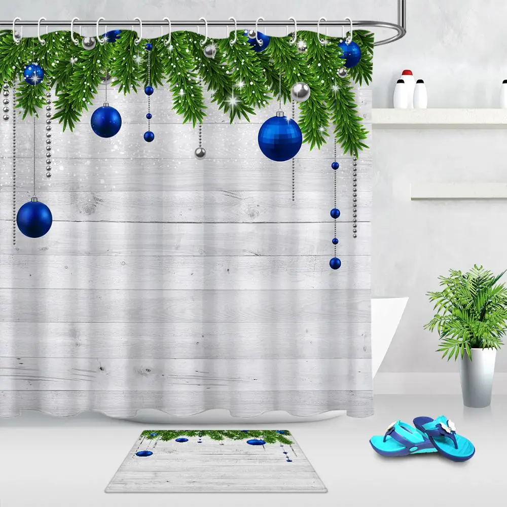 

Рождественская тканевая занавеска для душа с принтом дерева, водонепроницаемая, Mildewproof, аксессуары для ванной комнаты, занавеска для ванной...