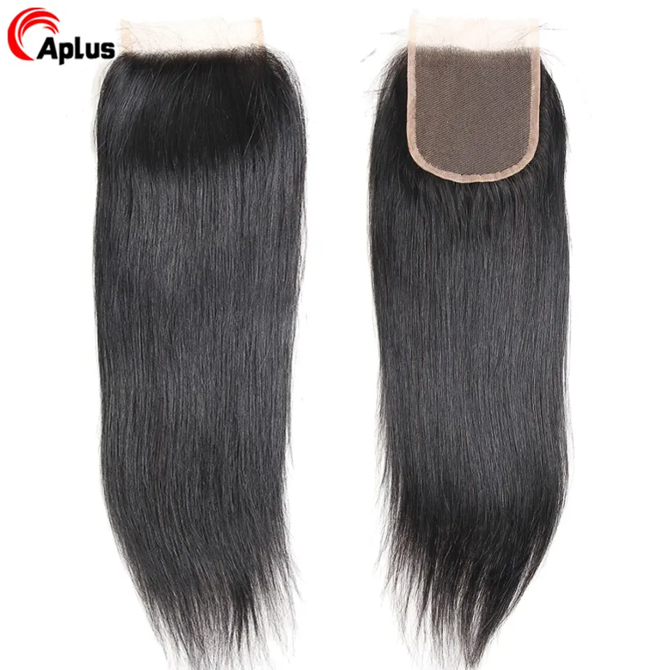 Aplus человеческие волосы прямые перуанские пряди с закрытием 3 пучка волос сделки