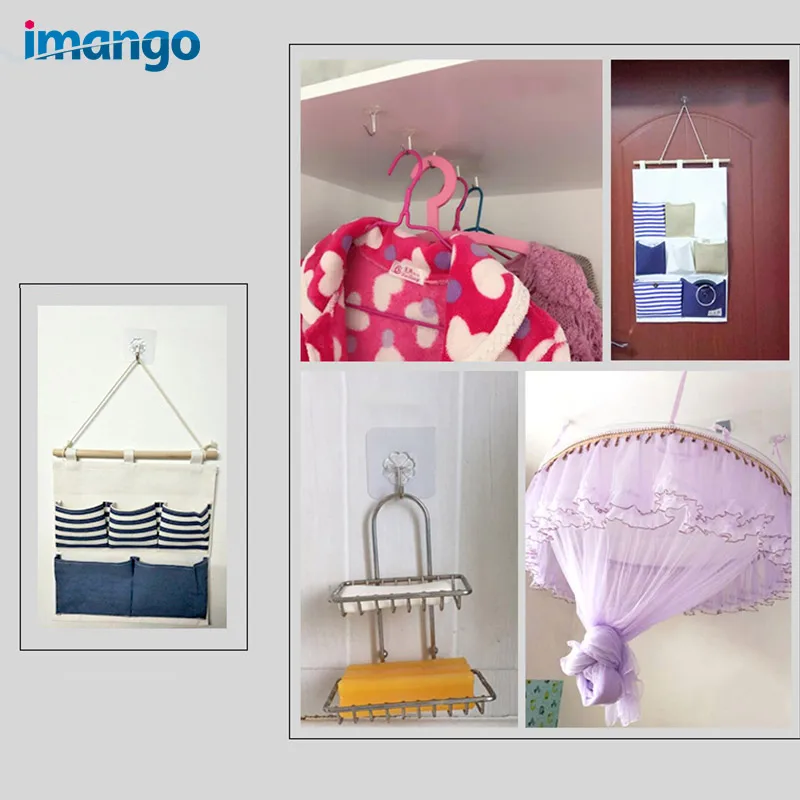 6 шт./кор. паста крюк всасывания древесины/Стекло Крючки вешалка настенная