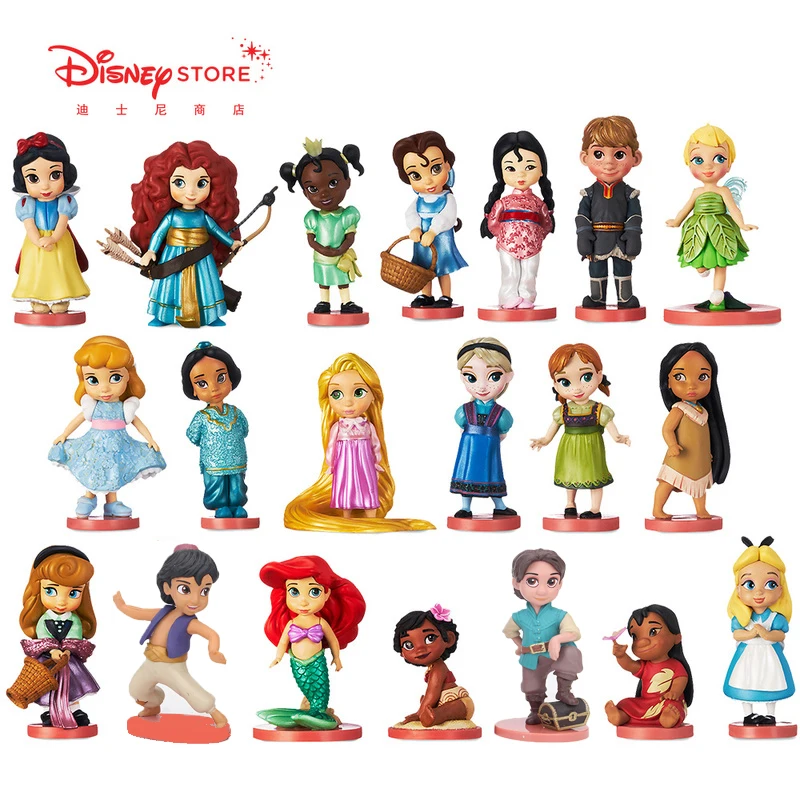 20PcsDisney Princess Action Figures Toys Rapunzel Snow Cinderella White Snow Fairy Rapunzel Dolls Decoration Children Gift