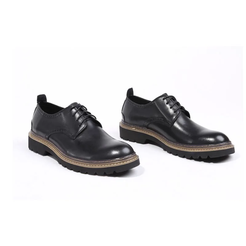 

Genuine Leather Formal Oxford Shoes Business Dress Suit Shoes Brand Classic Lace Up Hand Polishing Wedding Party Shoes Men E40