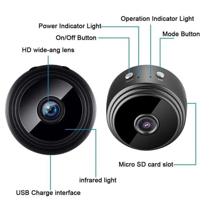 

1080P HD Mini IP WIFI Camera Camcorder Wireless Home Security DVR Night,Anti-theft Monitor,Support Micro SD Card,for Home Shop