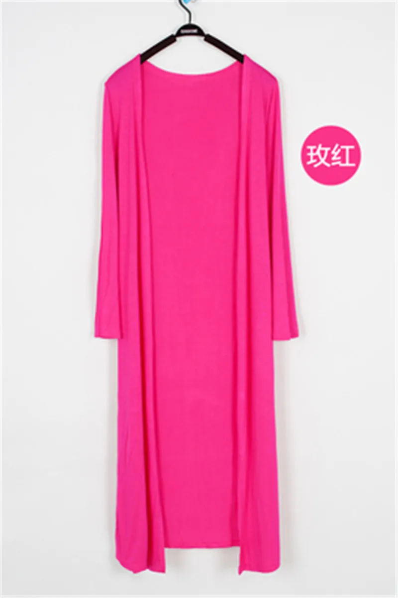 

Korean 2021 Women's Casual Long Modal Cotton Sweater Cardigan Soft Comfortable Strong Simple Solid Free Size Loose Thin Cardigan