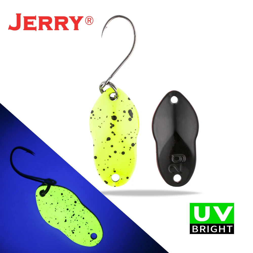yellow Jerry 2 г 3 г микро рыболовные приманки сверхлегкие латунные металлические жесткие приманки один крючок пресноводная зона форель Щука окунь ложка безделушка pesca - Цвет: yellow