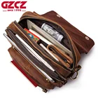 Модная мужская сумка GZCZ, сумка через плечо, винтажная трендовая сумка-мессенджер из воловьей кожи в стиле ретро, стильная повседневная мужская сумка через плечо