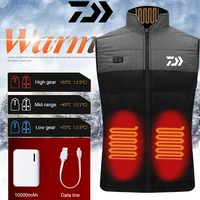 daiwa fishing heating vest jacket men usb heating coat warm clothing smart dual control hunting fishing winter gray s 4xl
