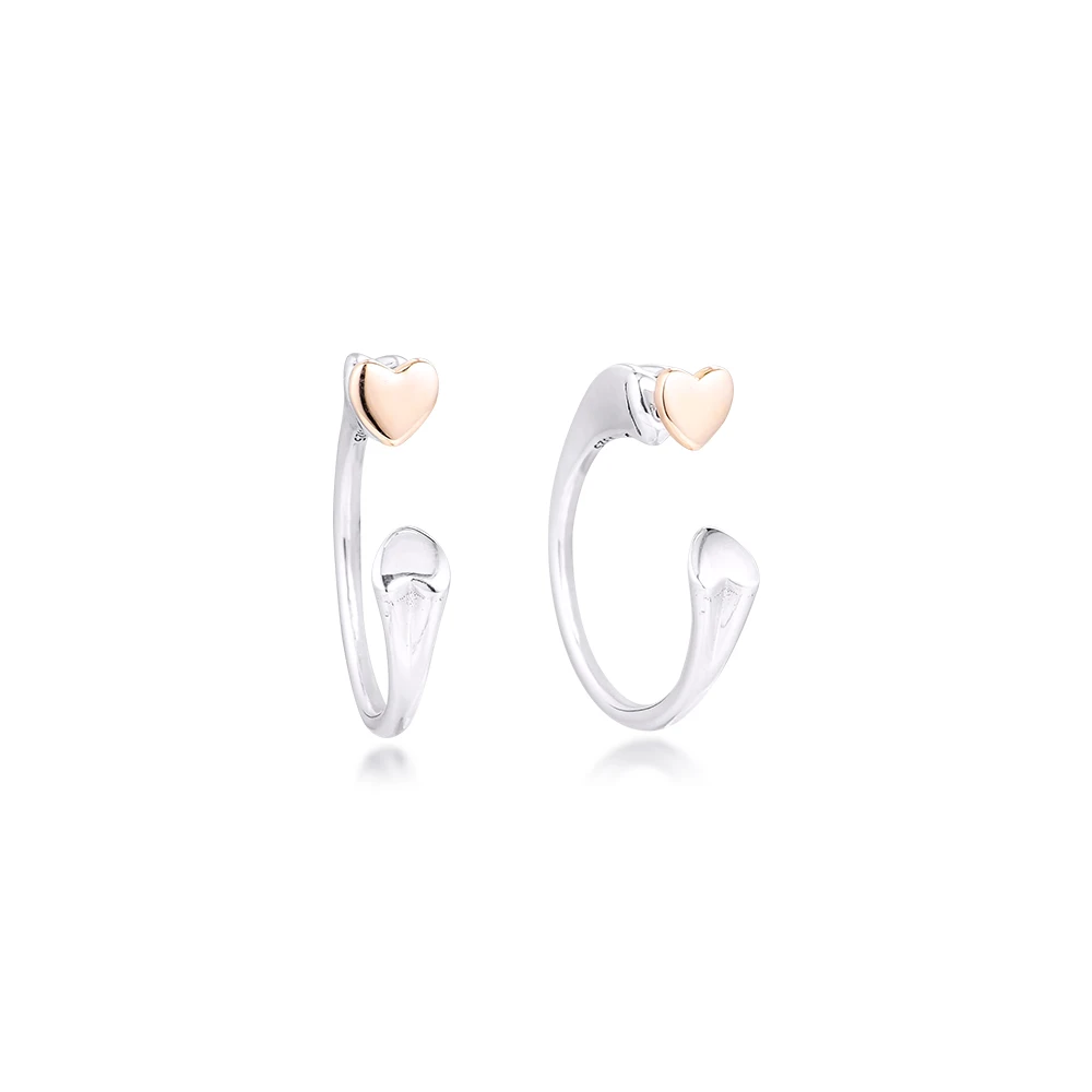 

GPY серьги для женщин Два сердца серьги-кольца висящие серьги Kolczyki серьги Aretes Brincos, можно носить с 925 серебро ювелирные изделия