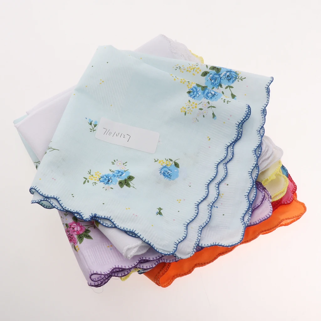 

20x женские хлопковые носовые платки Ретро цветок Свадебный носовой платок квадратный