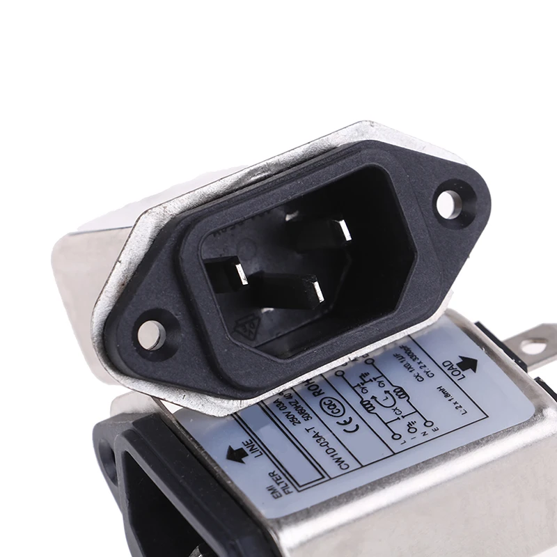 Новая розетка IEC EMI фильтр RFI AC 250V 1A 3A 6A CW1D 1/3/6A T подавитель питания