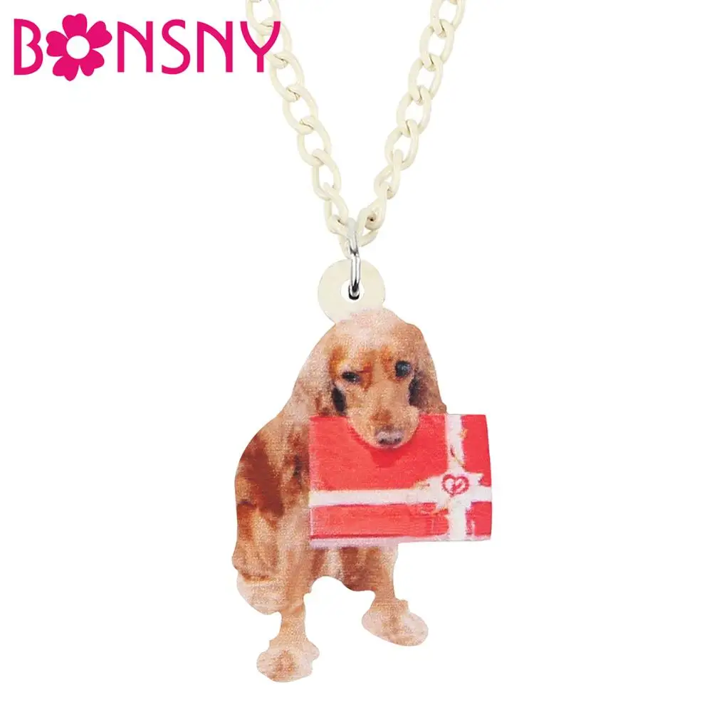 Bonsny акриловая Рождественская золотая ретривер собака Подарочная коробка