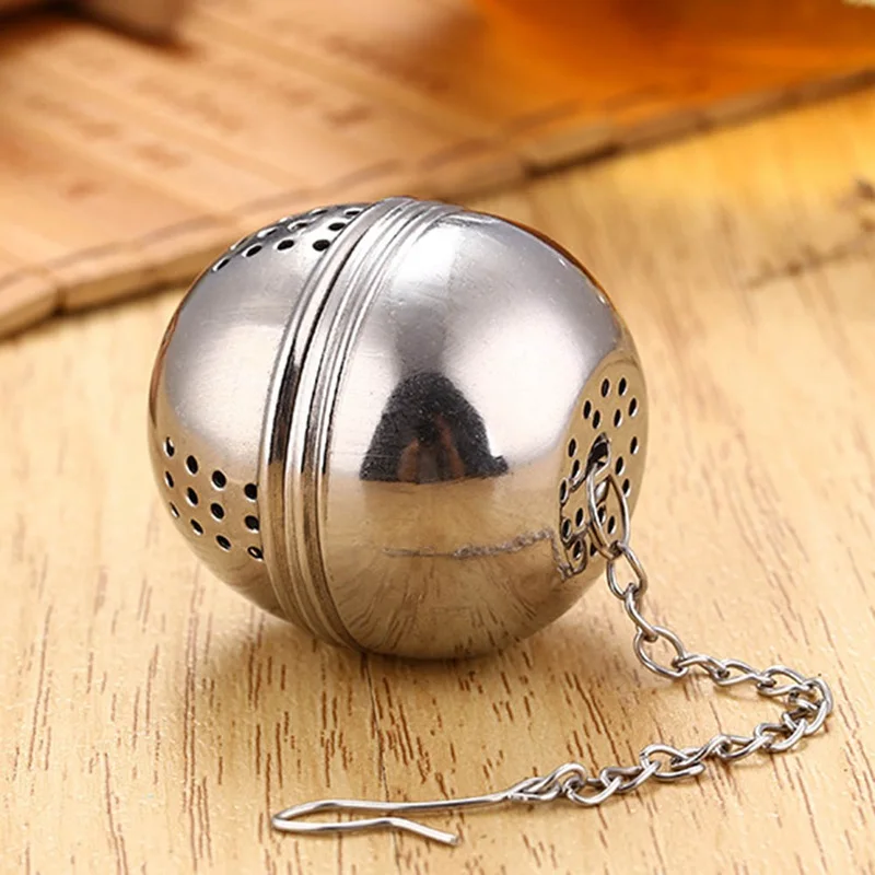 Нержавеющая сталь Чай Infuser сетчатый фильтр ложка блокировки специи мяч Rope Chain