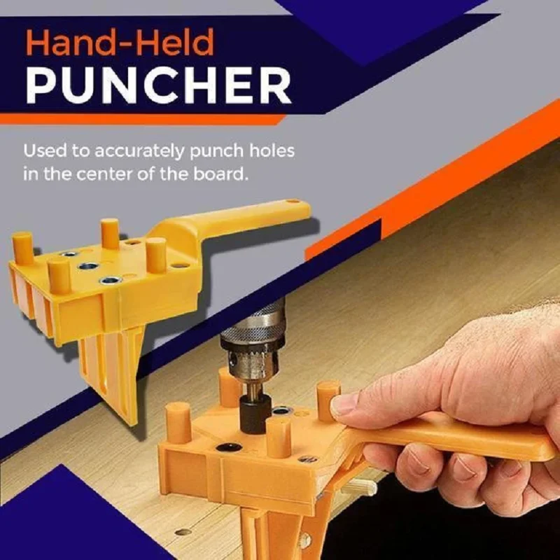 

Quick Wood Dowel Jig Pocket Hole Jig Kit Handheld Drilling Doweling 6/8/10mm Drill Guide Woodworking Hole Puncher Carpenter Tool