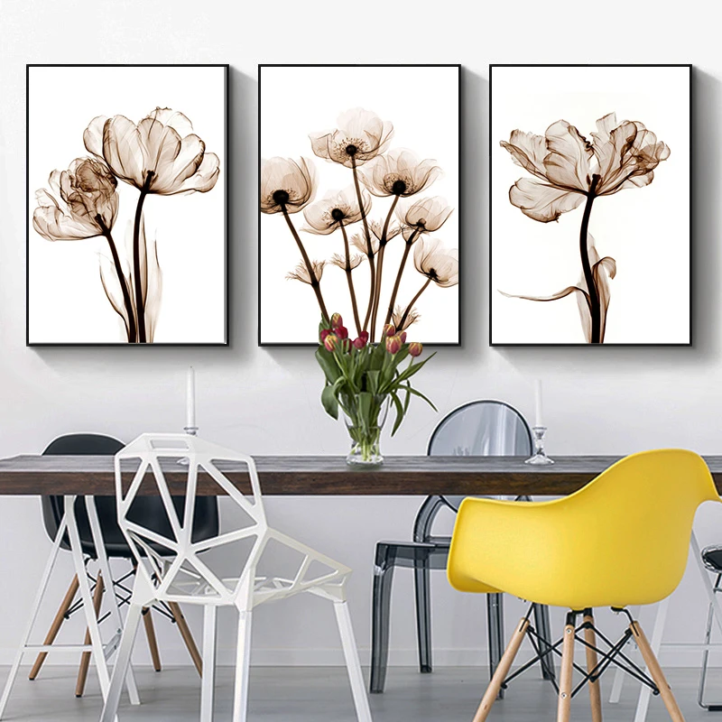 Элегантная поэзия Современная прозрачная Картина на холсте с цветами