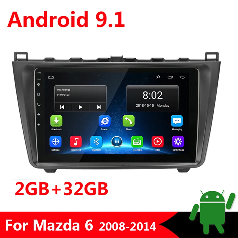 Автомагнитола с GPS навигацией 9 дюймов Android 1 2din мультимедийный плеер для Mazda 6 Rui wing