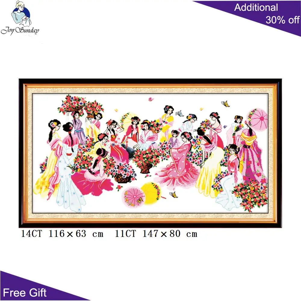 Joy Sunday китайский домашний декор R071R072R157R180 подружки цветы цветут двенадцати Jinling Дамская мечта о красных особняках вышивка крестиком