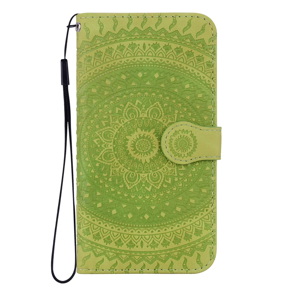 Grass Green Чехол для телефона Apple iphone X XS XR 11 Pro Max 6 6S 7 8 Plus 5 5S Ретро Цветочный чехол для телефона флип-чехол Кожаный чехол-кошелек D22F - Цвет: Grass Green
