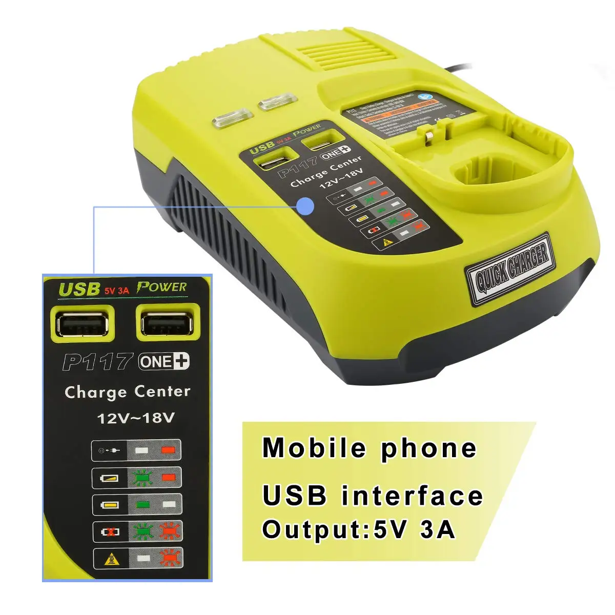 GTF 12 в-18 в для перезаряжаемого аккумулятора Ryobi P117 Аккумуляторный блок
