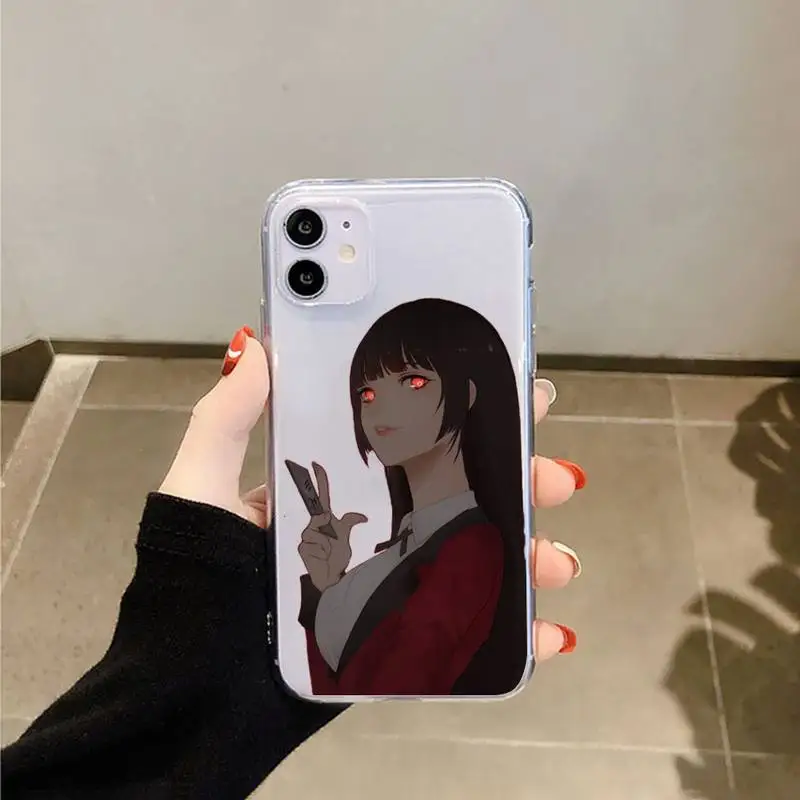 

Kakegurui Jabami Yumeko Japanese Anime high quality Phone Case Transparent for iPhone 6 7 8 11 12 s mini pro X XS XR MAX Plus