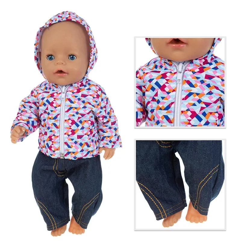 

Fit 18 Inch Baby New Born American Doll Girl Clothes LOVE Shirt Pants Reborn Toddler 43cm Doll Clothes for Baby Birthday Gift