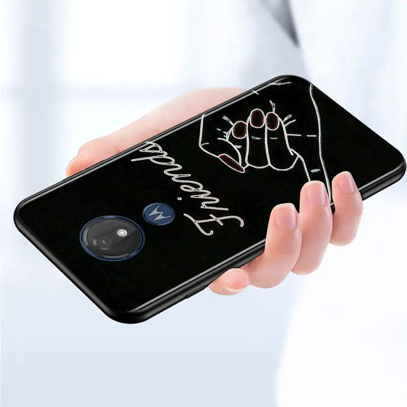

Love Give me your hand for Motorola G9 G8 G E7 E6 One Play Marco Hyper Fusion Stylus Power Edge Plus Black Phone Case