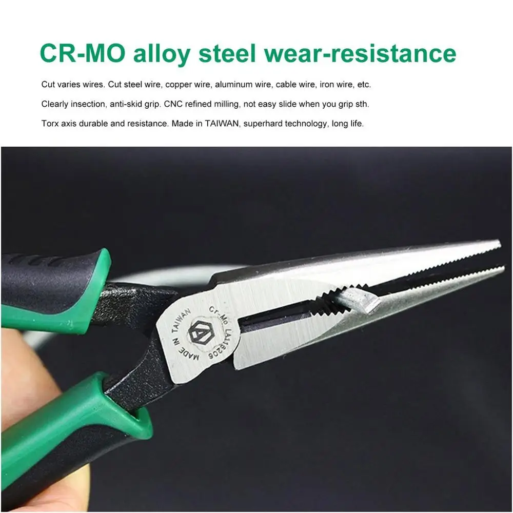 LAOA CR MO плоскогубцы с длинным носом комбинированные для рыбалки резки проволоки