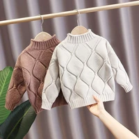 girls boys sweater kids coat outwear 2022 in stock plus velvet thicken warm winter autumn knitting wool%c2%a0cotton toddler kids baby