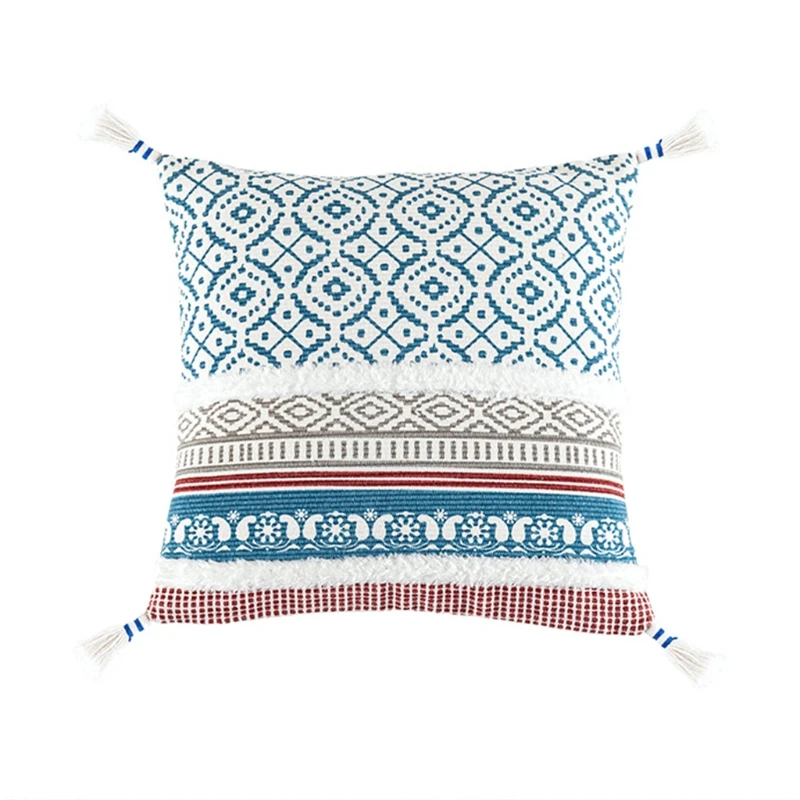 

Bohemian Tassel Pillowcase Handmade Moroccan Style Cover Home Decor Backrest Pillow Cover for Bed Couch Home