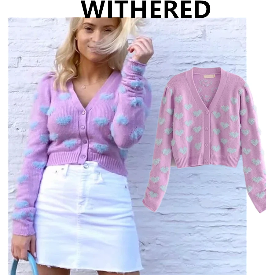 Увядший фон с длинным рукавом Зимний свитер для женщин модный блогер модные