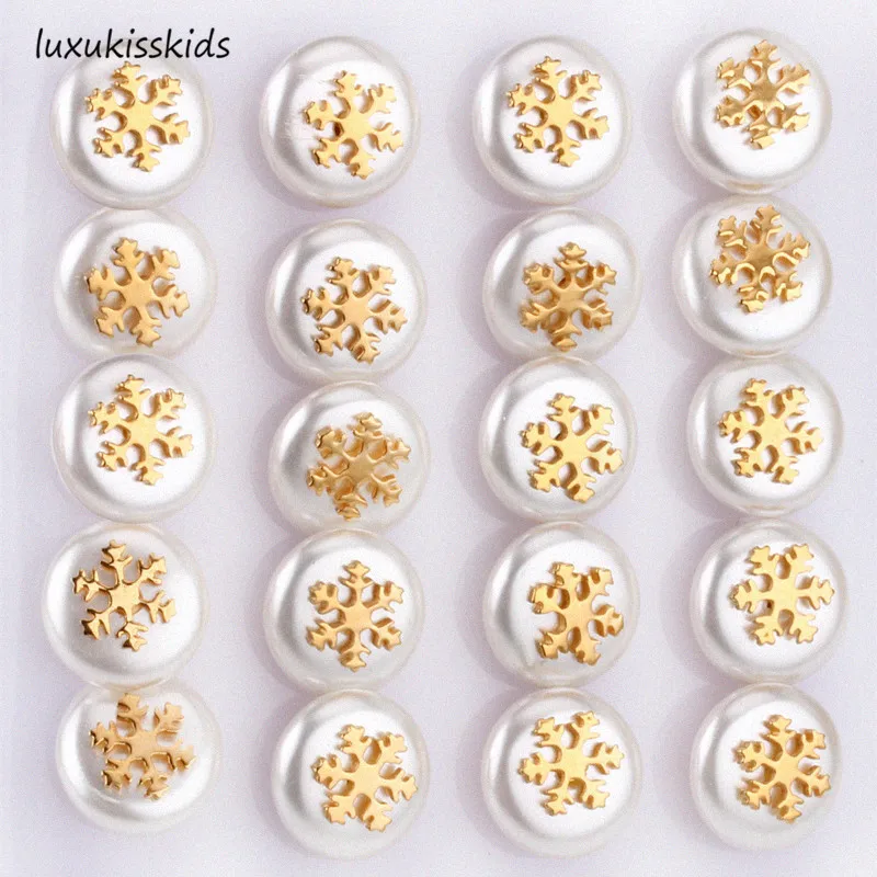 LUXUKISSKIDS 10 пар/лот поддельные жемчужные снежные золотые стальные маленькие