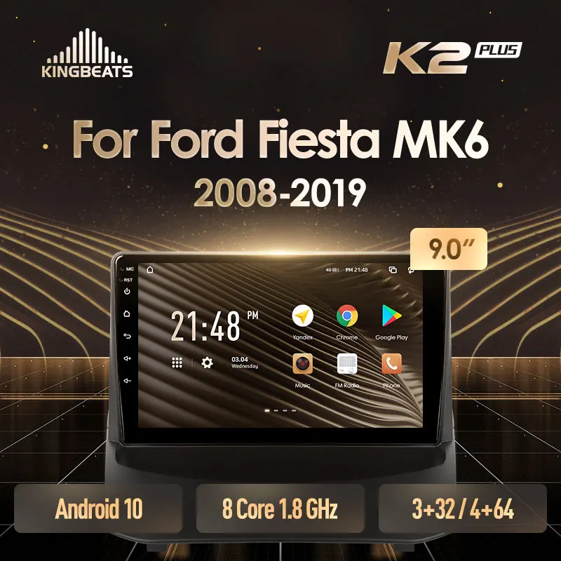 KingBeats штатное головное устройство For Ford Fiesta Mk 6 2008 2019 GPS Android 10 автомагнитола на