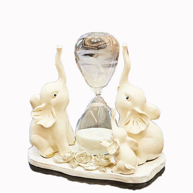 

WEDDING CREATIVE RESIN ELEPHANT HOURGLASS STATUE HOME DECOR CRAFTS ROOM DECORATION ELEPHANT LOVES ORNAMENT RESIN ANIMAL FIGURINE