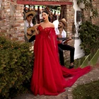 UZN Милая длинная шаль шифоновое платье трапециевидной формы платье для выпускного вечера с кружевной аппликацией высокое приталенное вечернее платье Длинные вечерние платья Vestido De Noche