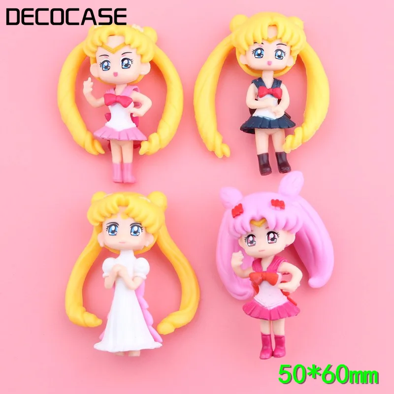 DECOCASE 4 шт. Сейлор Мун фигурные миниатюрные подарки слизь талисманы головные уборы