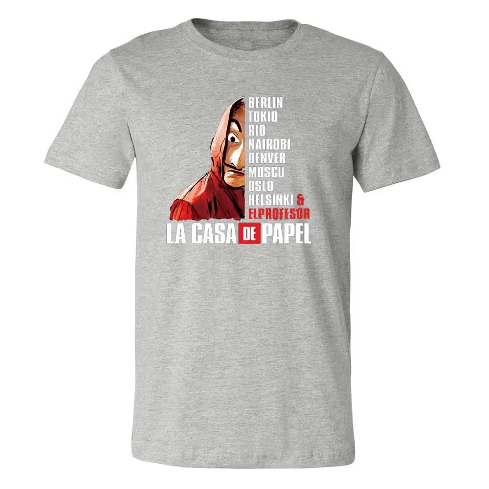 

New Money Heist Harajuku T Shirts La Casa De Papel Hip Hop TV Series T-shirts Unisex Summer Short Sleeve House of Paper Tops