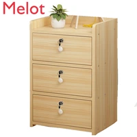high end bedside table simple modern locker storage rack fashion creative bedroom wooden small cabinet with lock