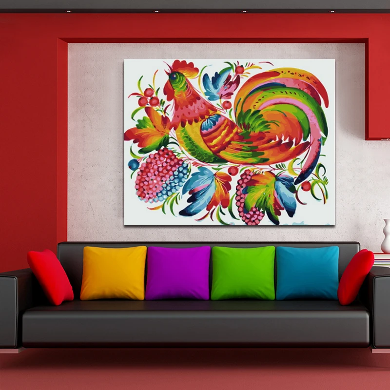 DIY картинки для раскраски по номерам с курицей Иллюстрации Картина Рисунок