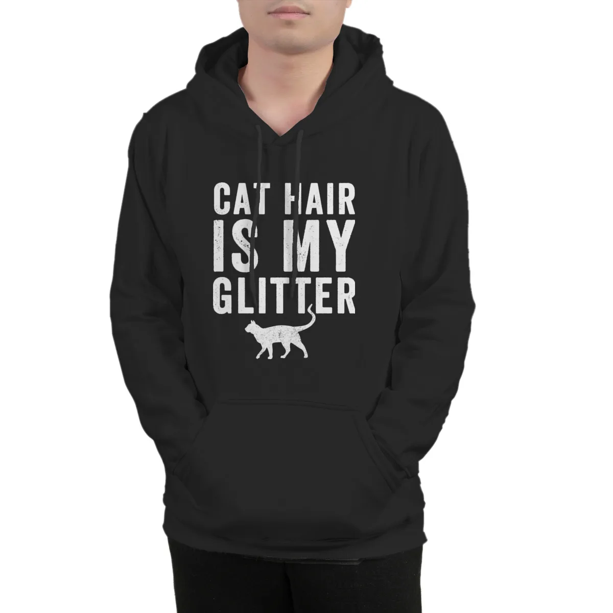 

Men's Hoodie Cat hair is my glitterFunny Unisex Hip-Hop winter Hoody Sweat Capuche 37142