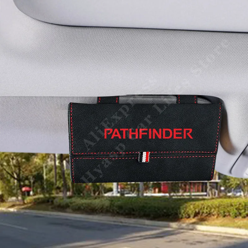 

Автомобильный футляр для хранения солнцезащитных очков для Nissan Pathfinder автомобильные солнцезащитные очки козырек Чехол держатель автомобил...