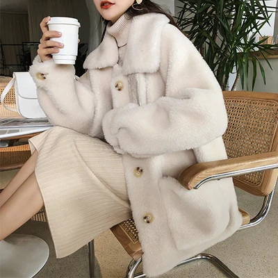 New Arrival 2022 Winter Fashion 100% Sheep Wool Coat for Woman Lady Winter Outerwear Jacket Female High Quality Woolen Clothing
