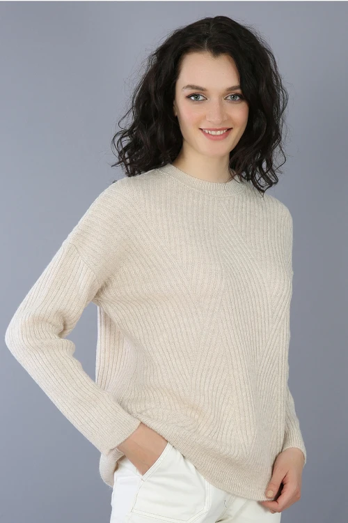 

BIKE LAPEL LOZENGE PATTERN WOMEN KNITWEAR SWEATER