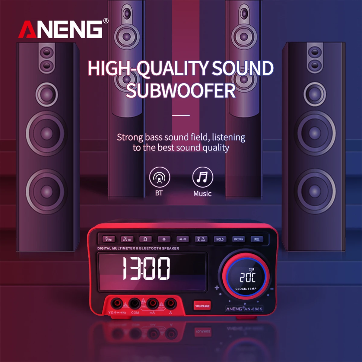 ANENG AN888S Многофункциональный цифровой BT Настольный аудио мультиметр 19999 отсчетов