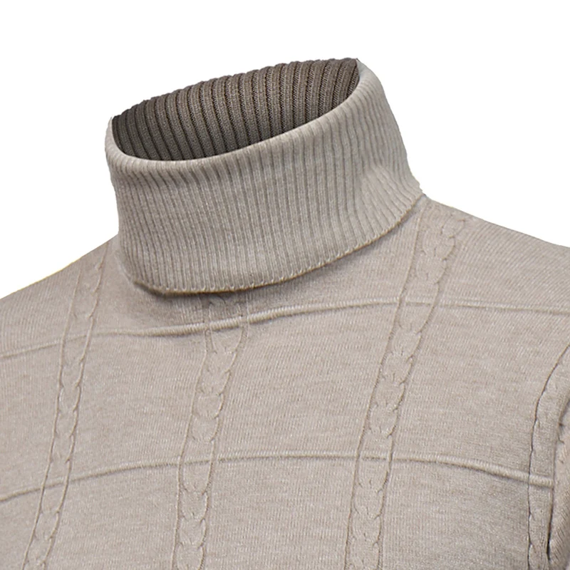 2019 New Male Sweaters Pullover Slim Men's Sweater Solid Casual Clothing Brand Knitted Pullovers Mens Turtleneck | Мужская одежда