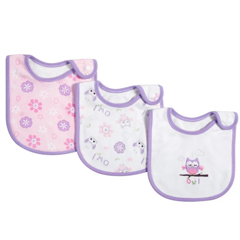 

3pcs/lot Newborn Infant Baby Bibs Adjustable Boys Girls Soft Breathable Cotton Animal Print Cute Feeding Bibs Baby Product
