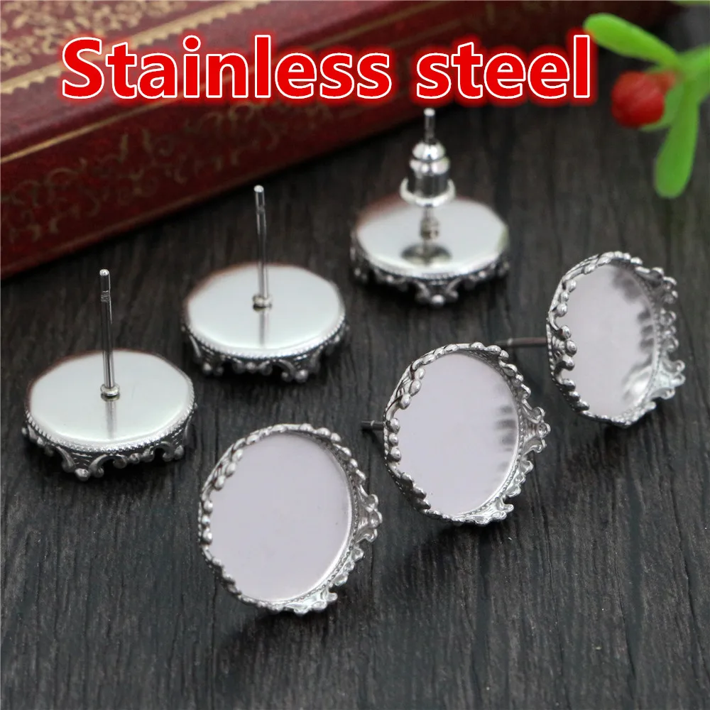 (Не выцветает) 12 мм/20 мм 20 шт сережки из нержавеющей стали шпильки
