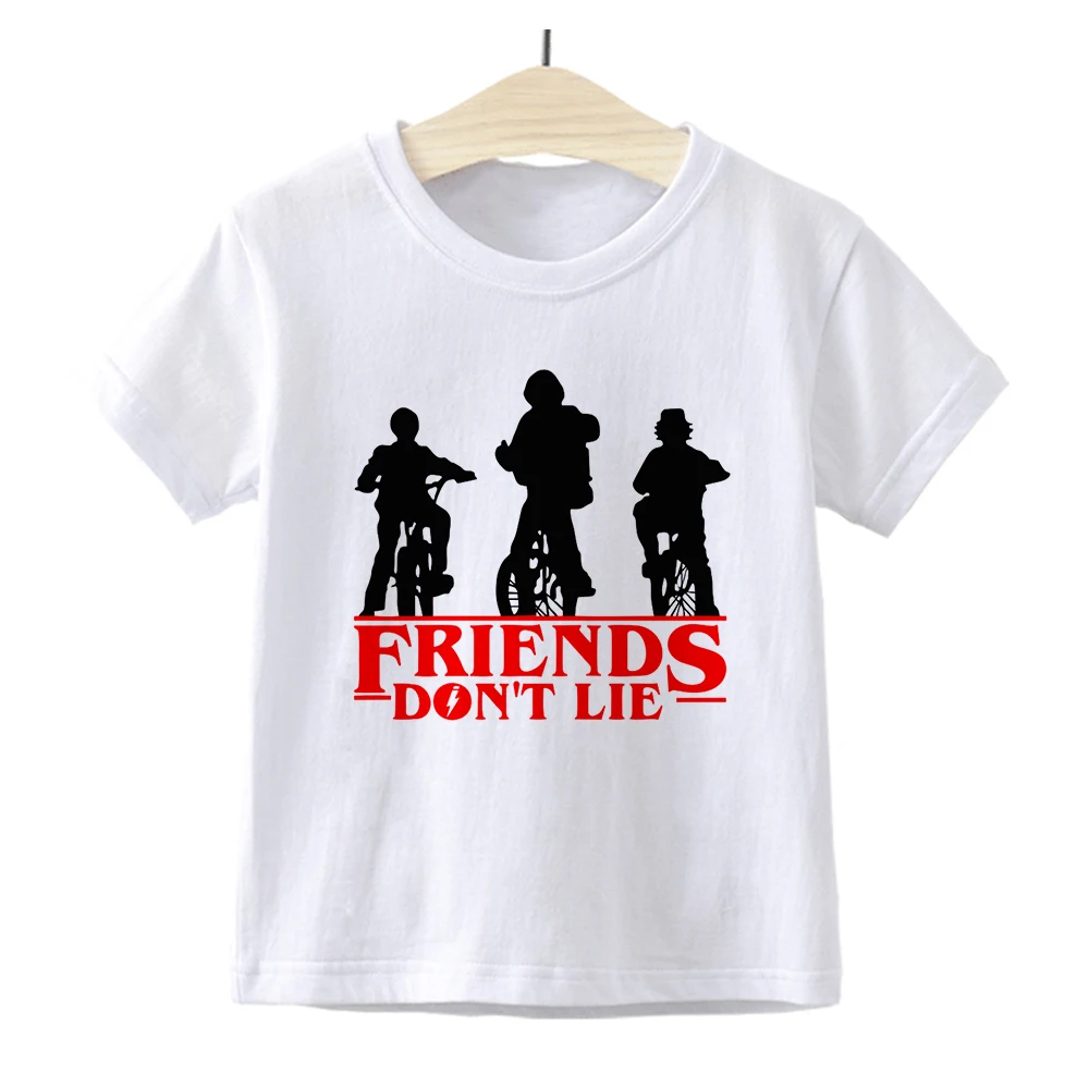 

Stranger Things Child Tshirt FRIENDS DON'T LIE Letter Baby Boys Clothing Ulzzang Vogue Summer T-shirts High Quality Kid shirt