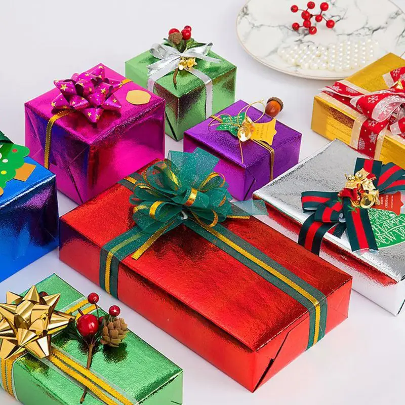 

7 Sheets 50x70cm Gift Glossy Wrapping Paper Present DIY Packing Wraps for Xmas