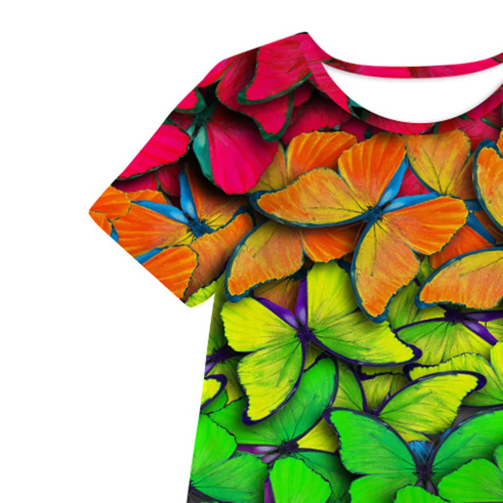 Детское платье-футболка с короткими рукавами и объемным цифровым принтом