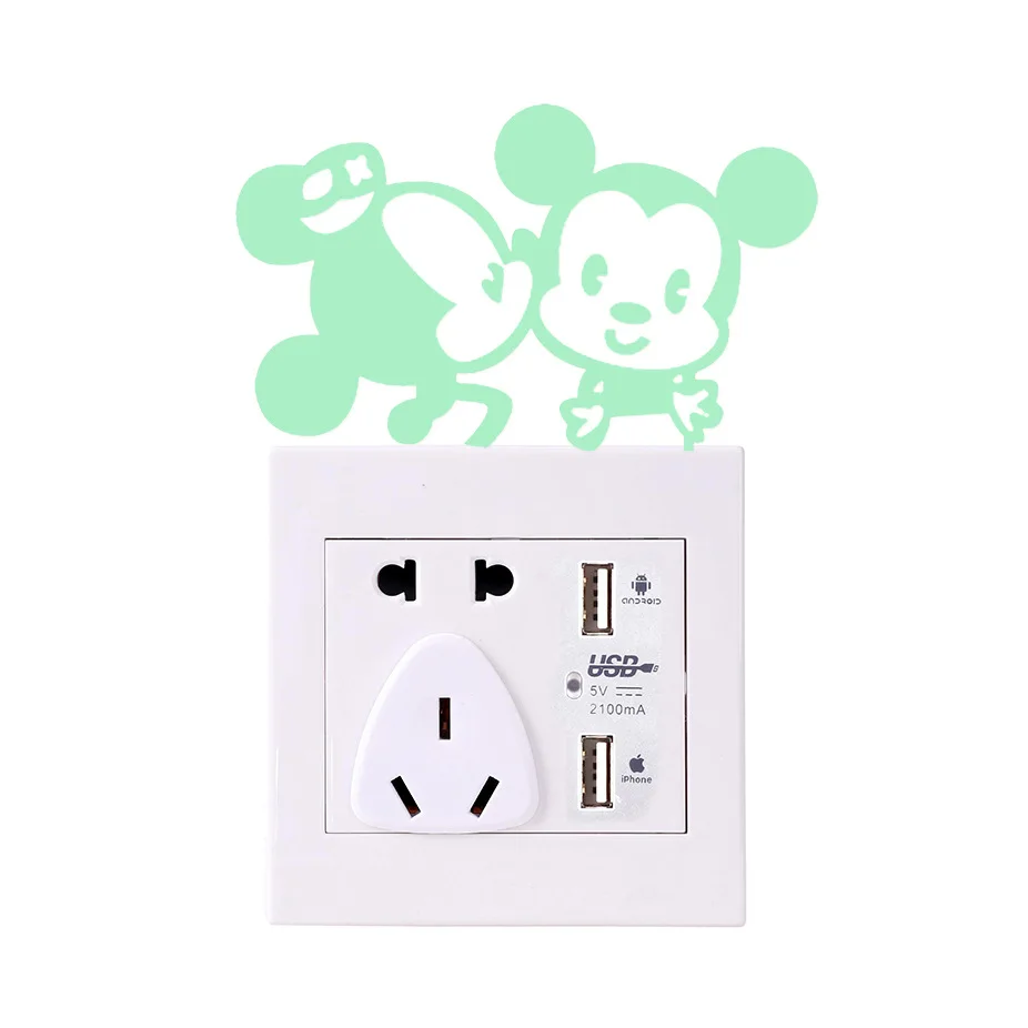

Luminous Switch Stickers PVC Wall Stickers Animal Stickers Home Wall Decoration Stickers Cartoon Cat Wall Decal Decor