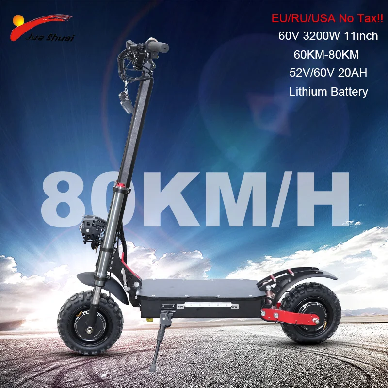 Online 60V 3200W Elektrische Roller Rad Smart Fernbedienung Erwachsene Kick E Roller Keine Steuer Off Road Folding Patinete Electrico Adulto