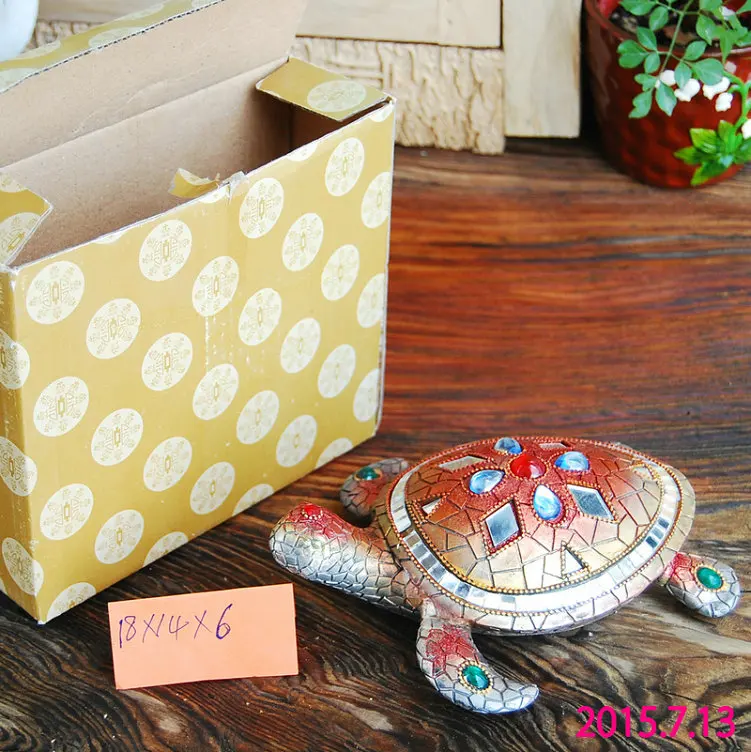 Скульптура в виде черепахи креативная роспись изделия из смолы черепаха